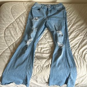 Rue 21 Distress Flare Jeans